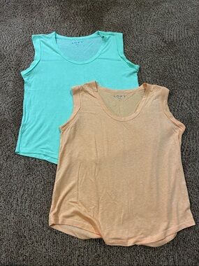 LOFT Tank Tops in Mint and Mango Duo